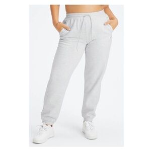 FABLETICS Forever Fleece Go-To Sweatpants Size L Soft Grey Heather/Gravity Grey